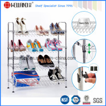 Salanted 4 Tiers ajustable Chrome Metal Shoe Rack (CJ-B1112)